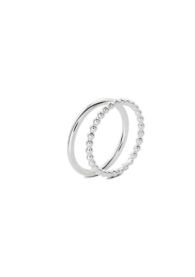 NO MORE accessories Champagne and Plain Rings Set gold plated sterling silver