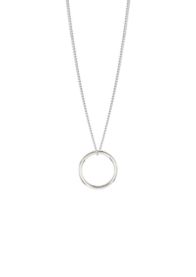 NO MORE accessories Circle Necklace in sterling silver with sterling silver pendant