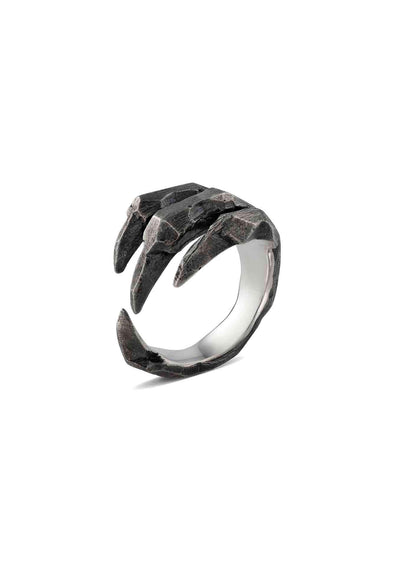 NO MORE accessories men's Claw Ring in oxidized sterling silver