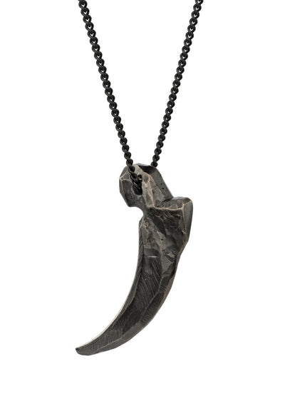 NO MORE accessories men's Claw Necklace in oxidized silver