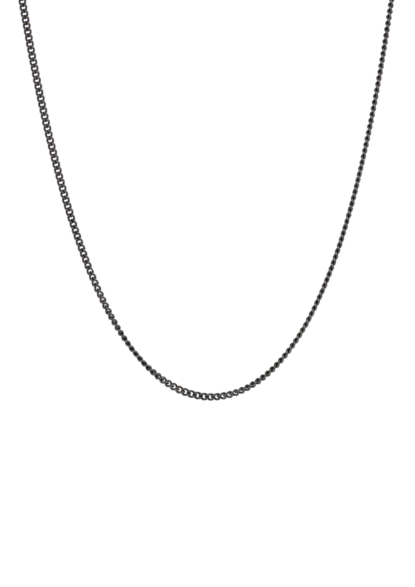 Curb Link Chain Necklace Oxidised