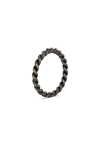 NO MORE accessories Dark and Twisty ring for men in oxidised sterling silver