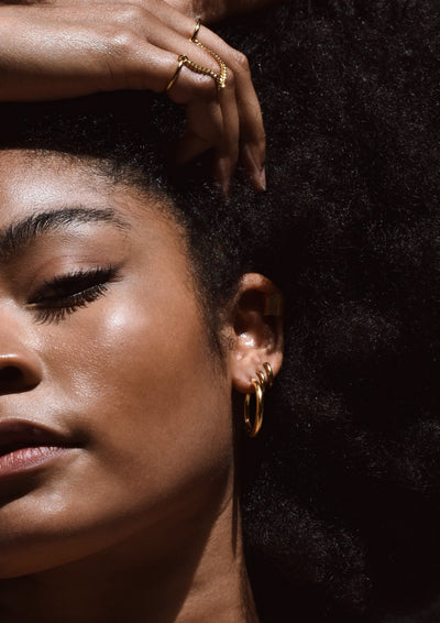 NO MORE accessories Django Hoops Gold in sterling silver.