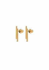 NO MORE accessories Double Pipe Earrings in gold plated sterling silver