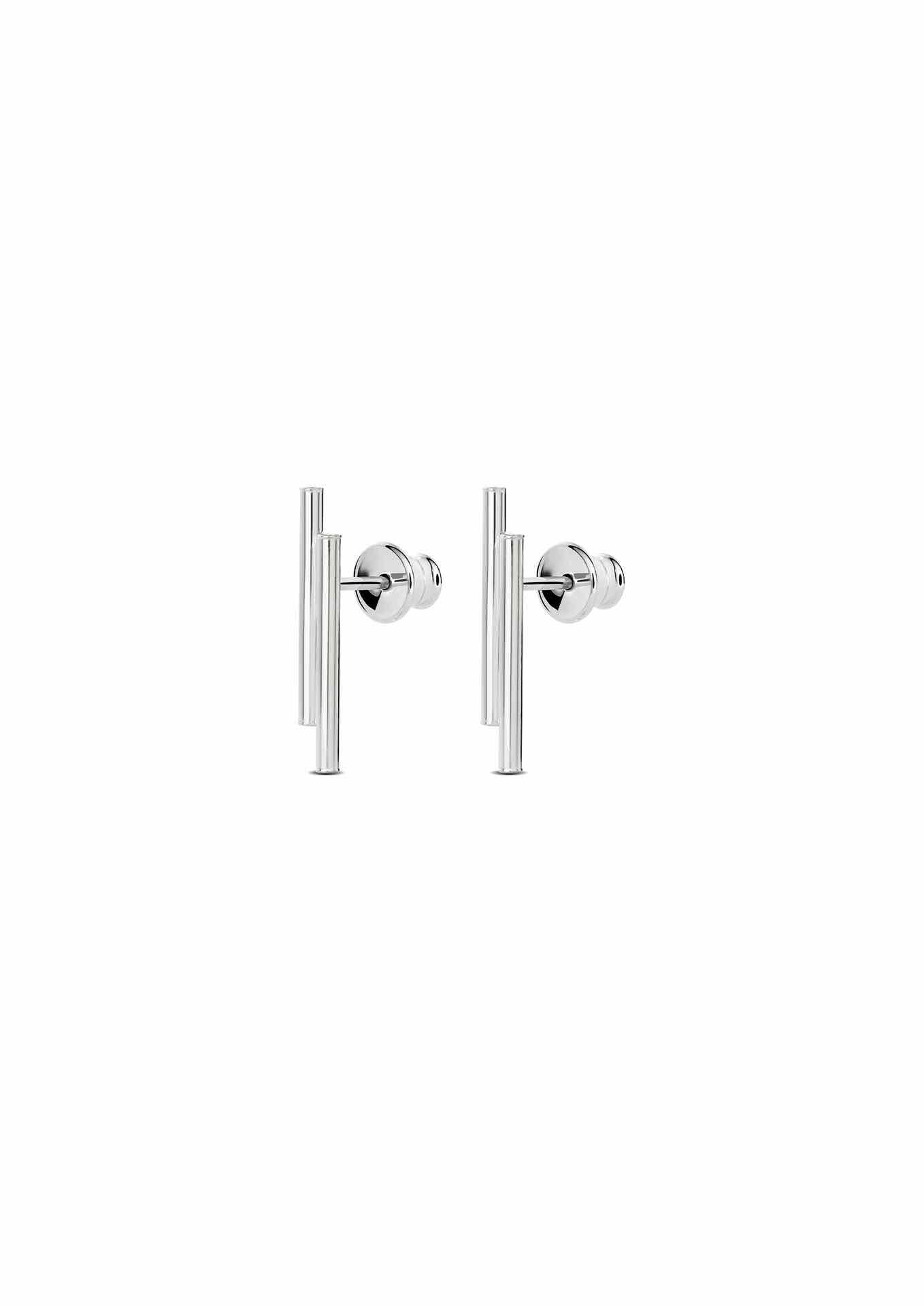 NO MORE accessories Double Pipe Earrings in sterling silver