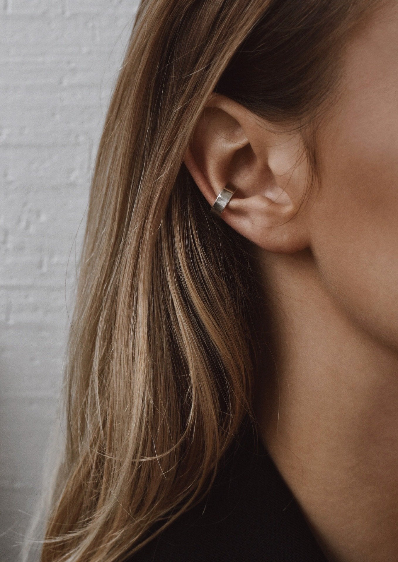 NO MORE accessories Flat Ear Cuff in Sterling Silver.