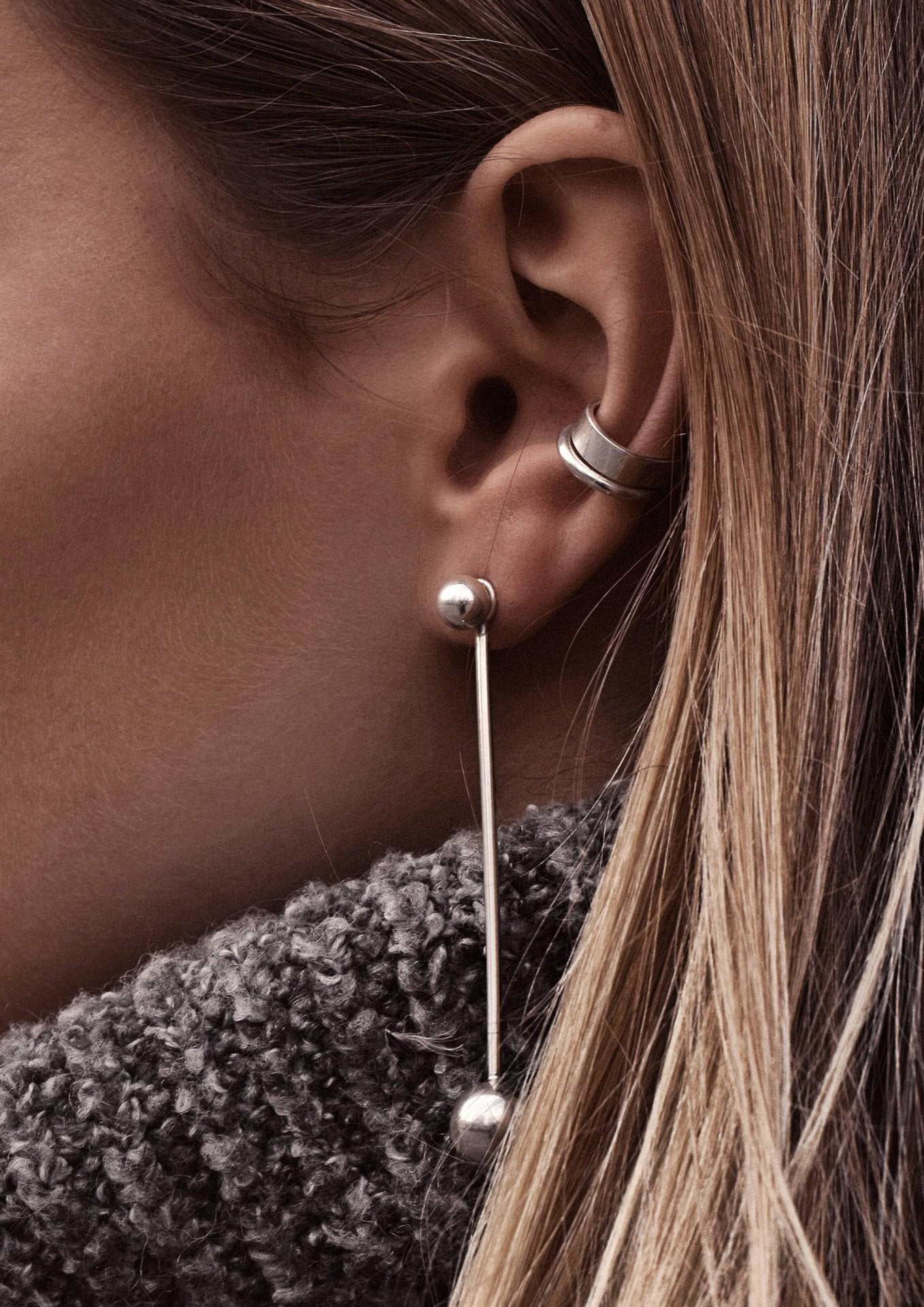 NO MORE accessories Line Ear Cuff in Sterling Silver