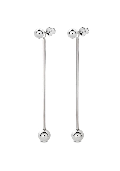 Long Bomb Swinger Earrings Silver - NO MORE ACCESSORIES
