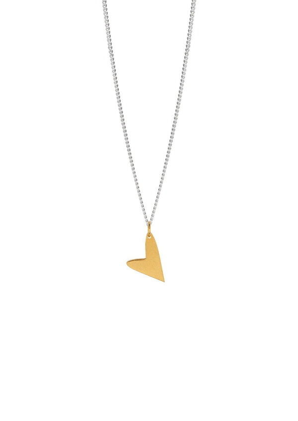 NO MORE accessories Love Necklace in sterling silver with gold plated sterling silver pendant