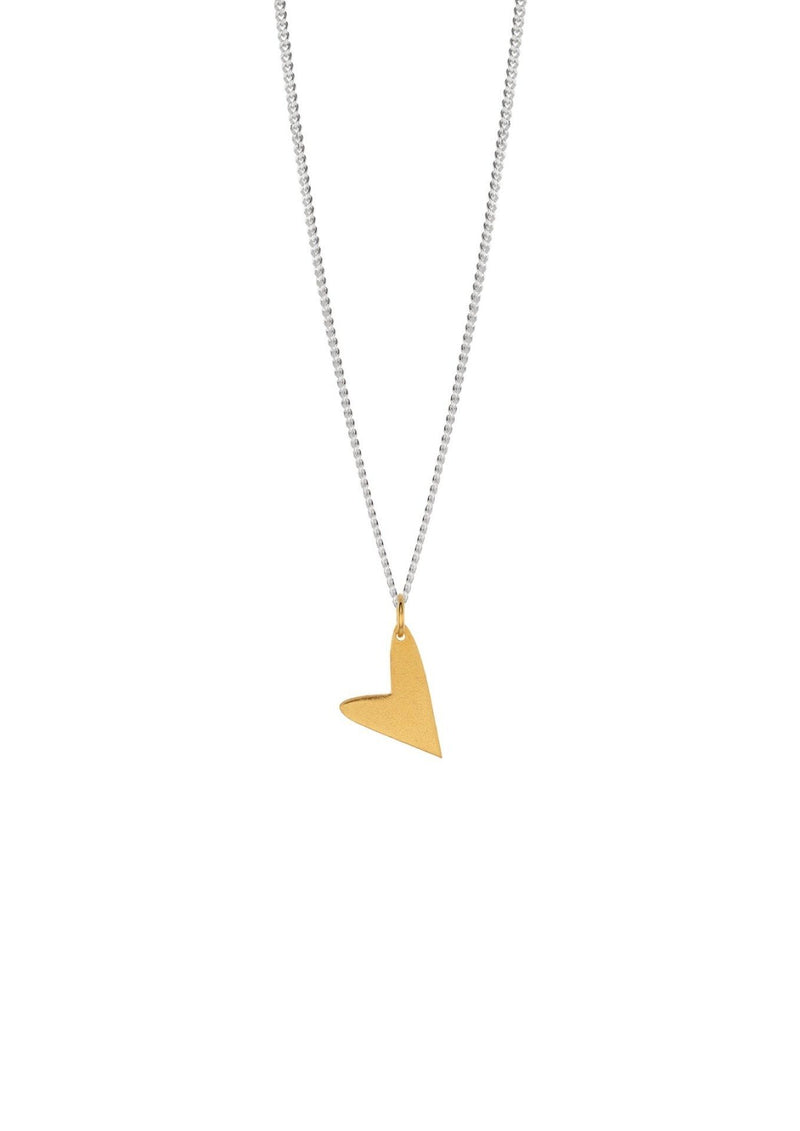 NO MORE accessories Love Necklace in sterling silver with gold plated sterling silver pendant