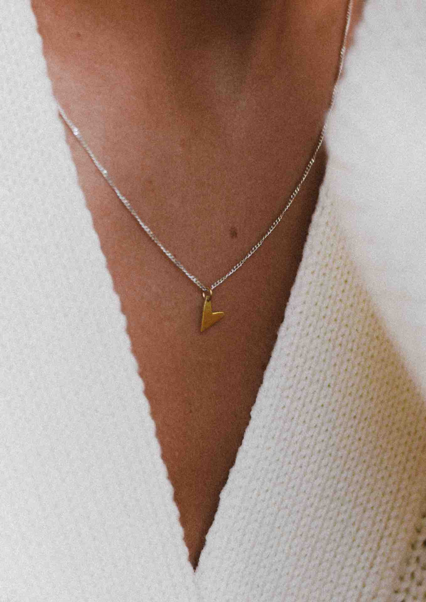 NO MORE accessories Love Necklace in sterling silver with gold plated sterling silver pendant  Edit alt text