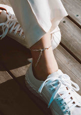 NO MORE accessories Paper Clip Anklet in sterling silver