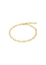 NO MORE accessories Paper Clip Anklet gold plated in sterling silver