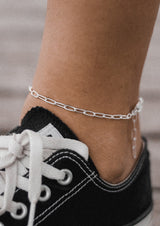 NO MORE accessories Paper Clip Anklet in sterling silver