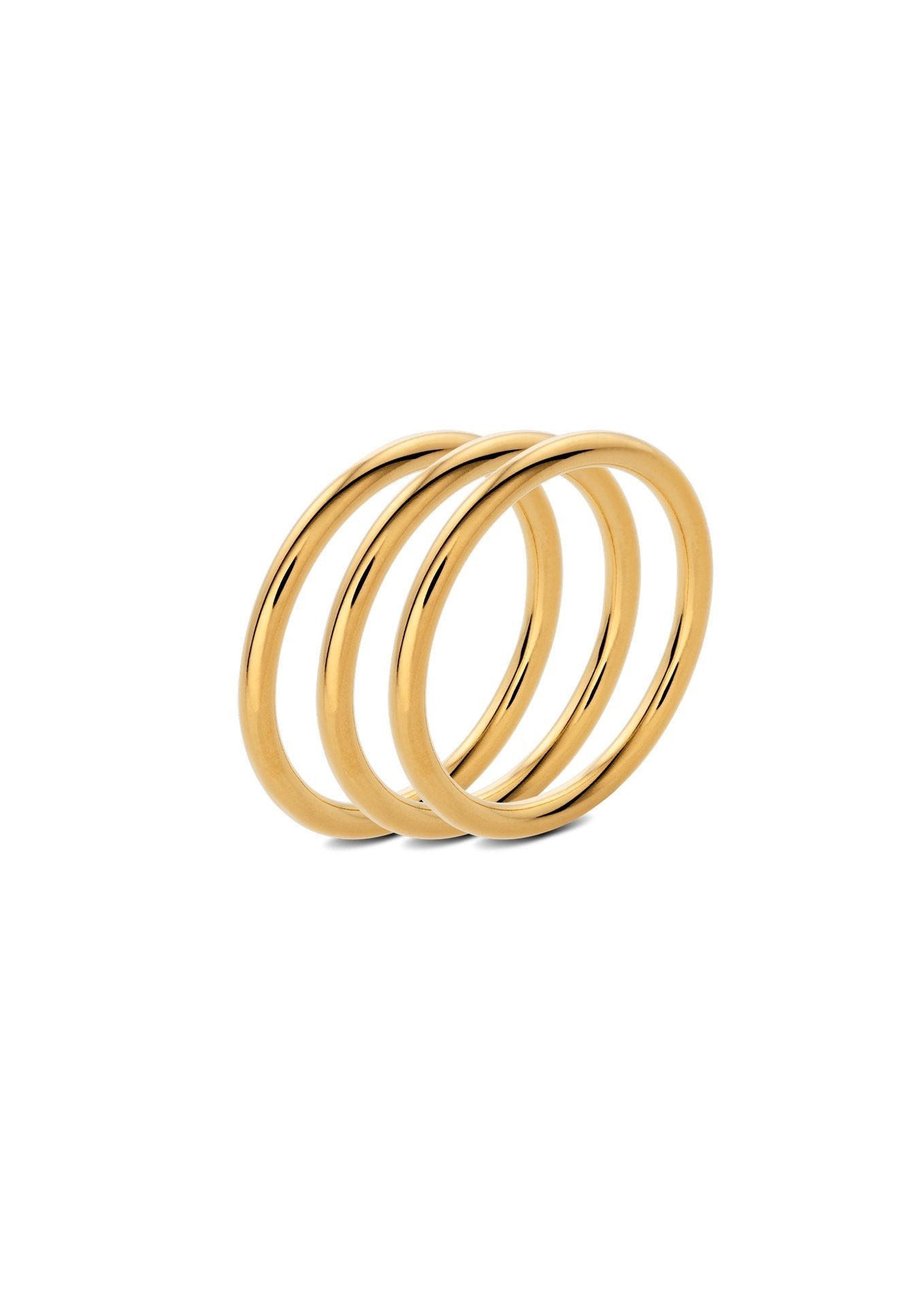 NO MORE accessories Plain Rings Stack in Gold plated Sterling Silber