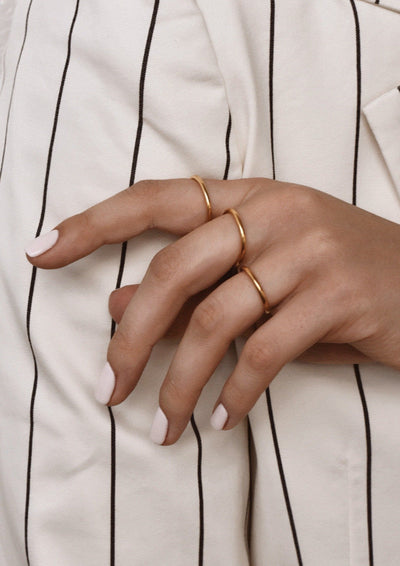 NO MORE accessories Plain Rings Stack silver sterling in gold plated.