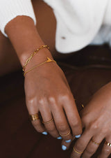 NO MORE accessories Plain Rings Stack Gold plated.