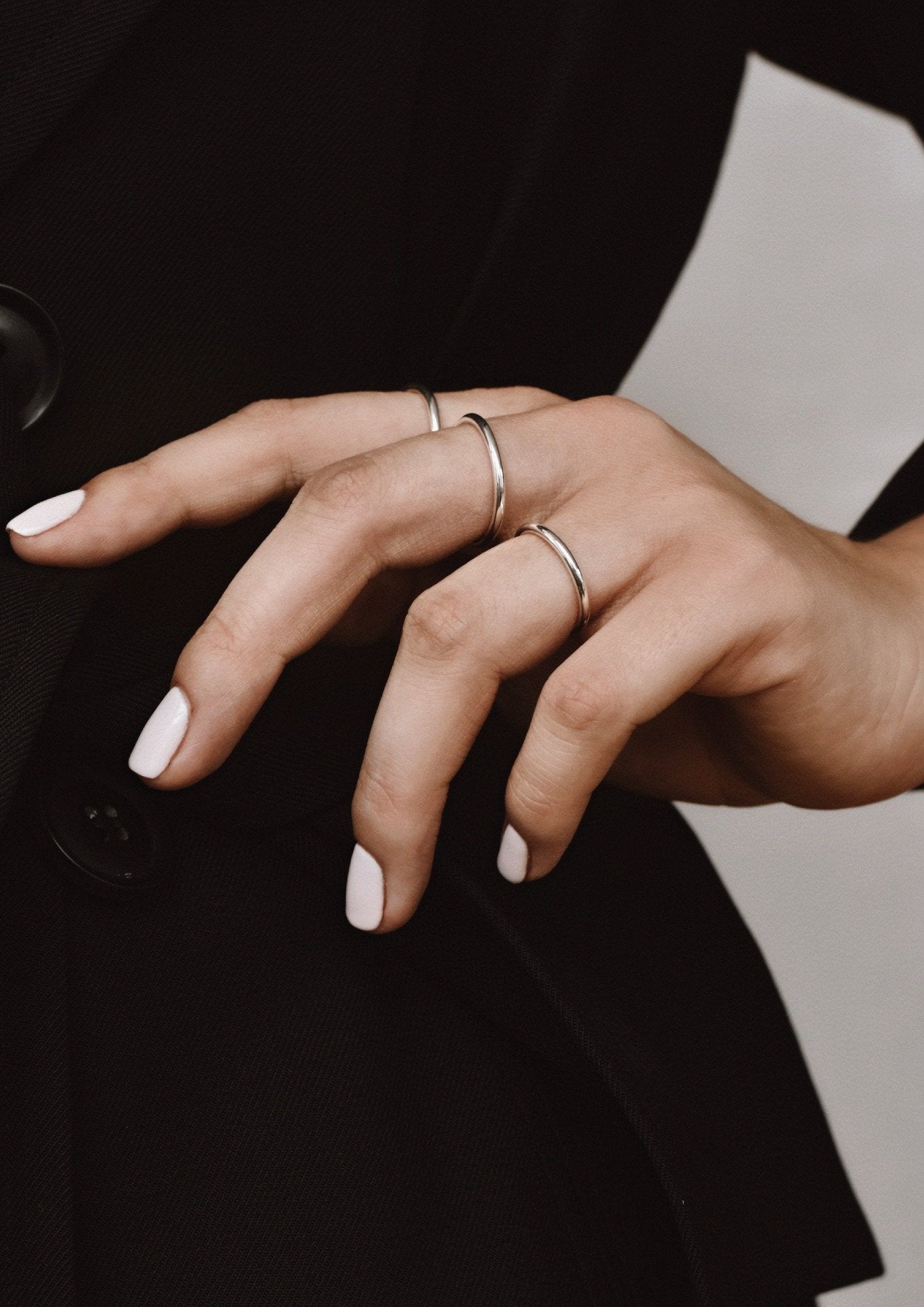 NO MORE accessories Plain Rings Stack in silver sterling.