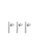NO MORE accessories Short Pipe Earrings in sterling silver