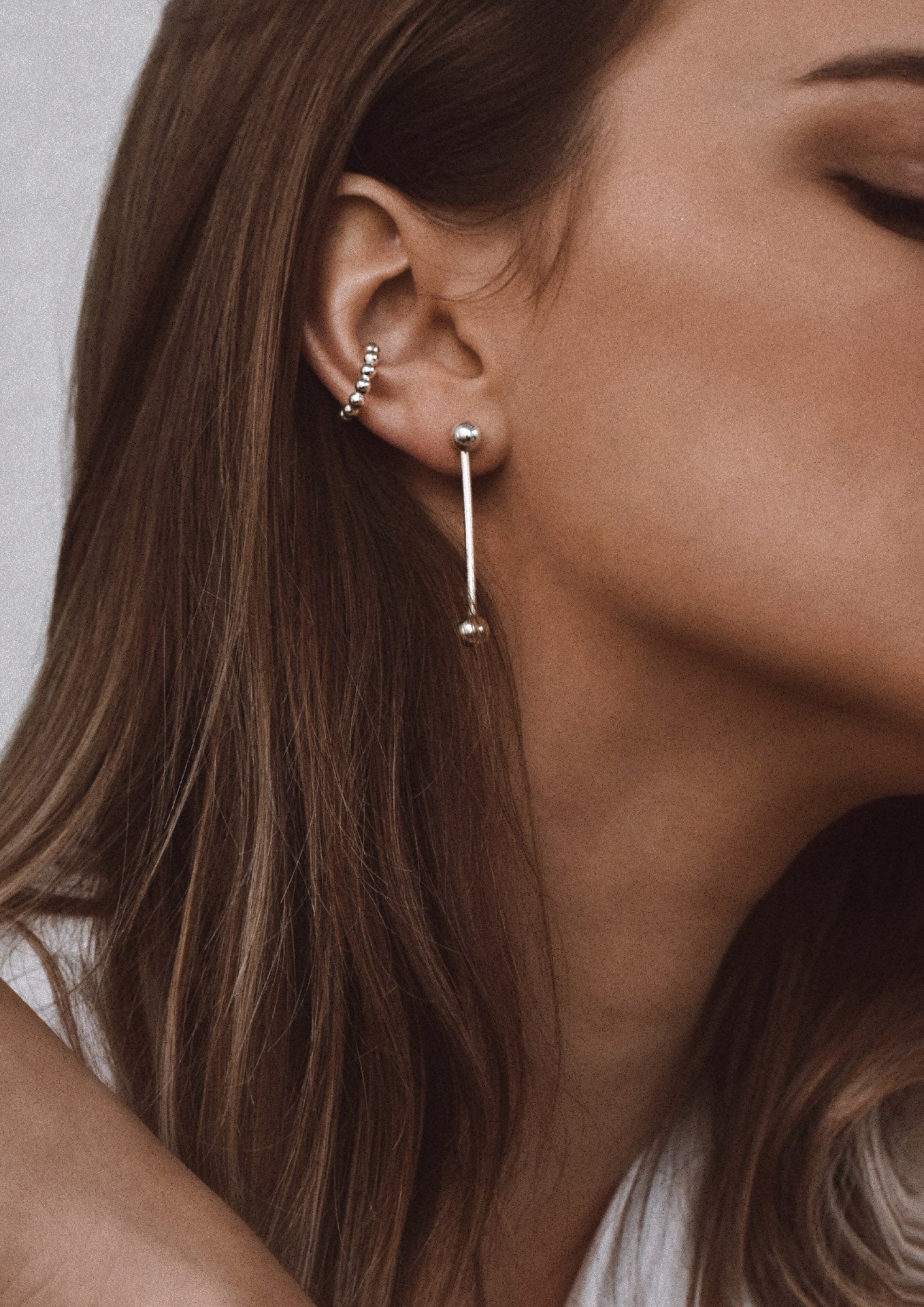 NO MORE accessories Short Bomb Swinger Earrings in sterling silver