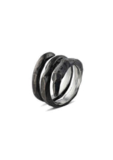 NO MORE accessories Spiral Claw Ring in oxidized sterling silver  Edit alt text