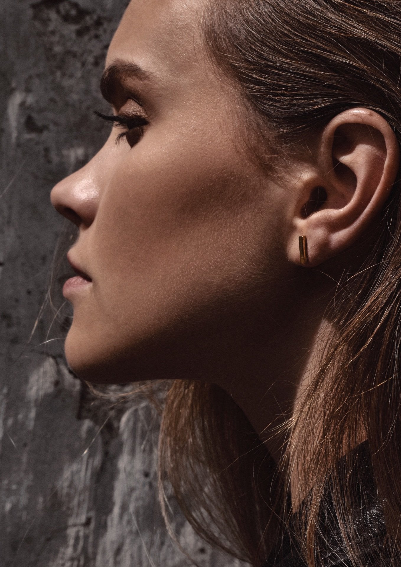 NO MORE accessories Square Stud Earrings in gold plated sterling silver