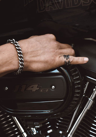 NO MORE accessories Two Nails Ring for men in oxidized sterling silver