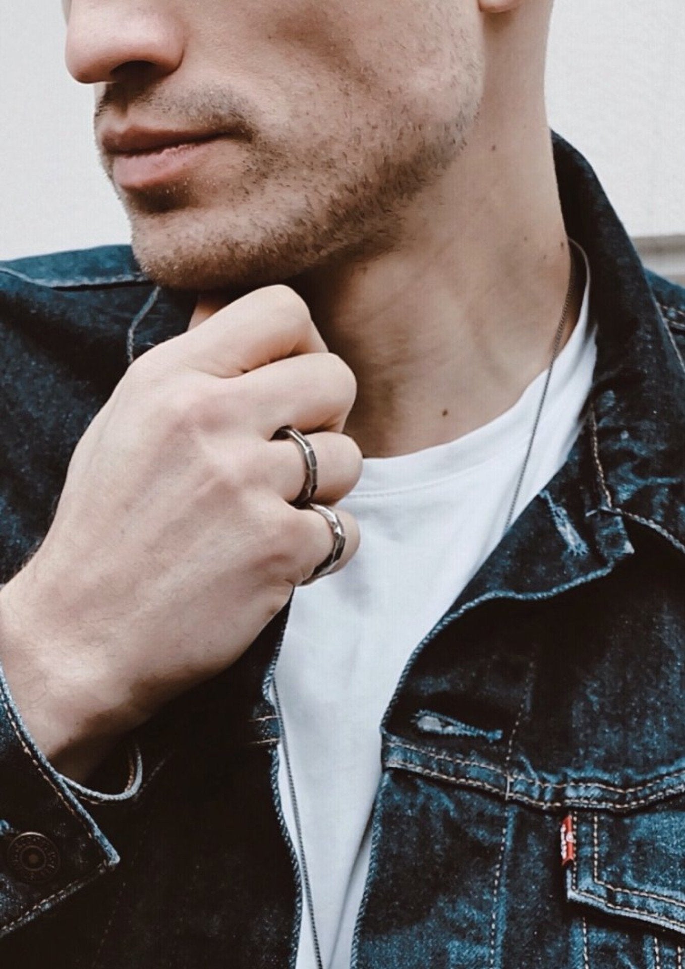 NO MORE accessories Two Nails Ring for men in oxidized sterling silver