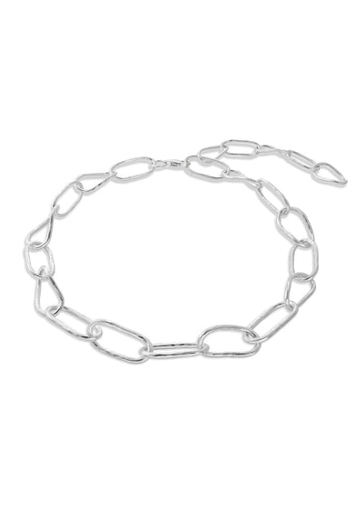 Bold Hammered Chain Necklace Silver - NO MORE ACCESSORIES