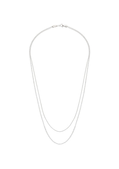 Double Layers Necklace Silver - NO MORE ACCESSORIES