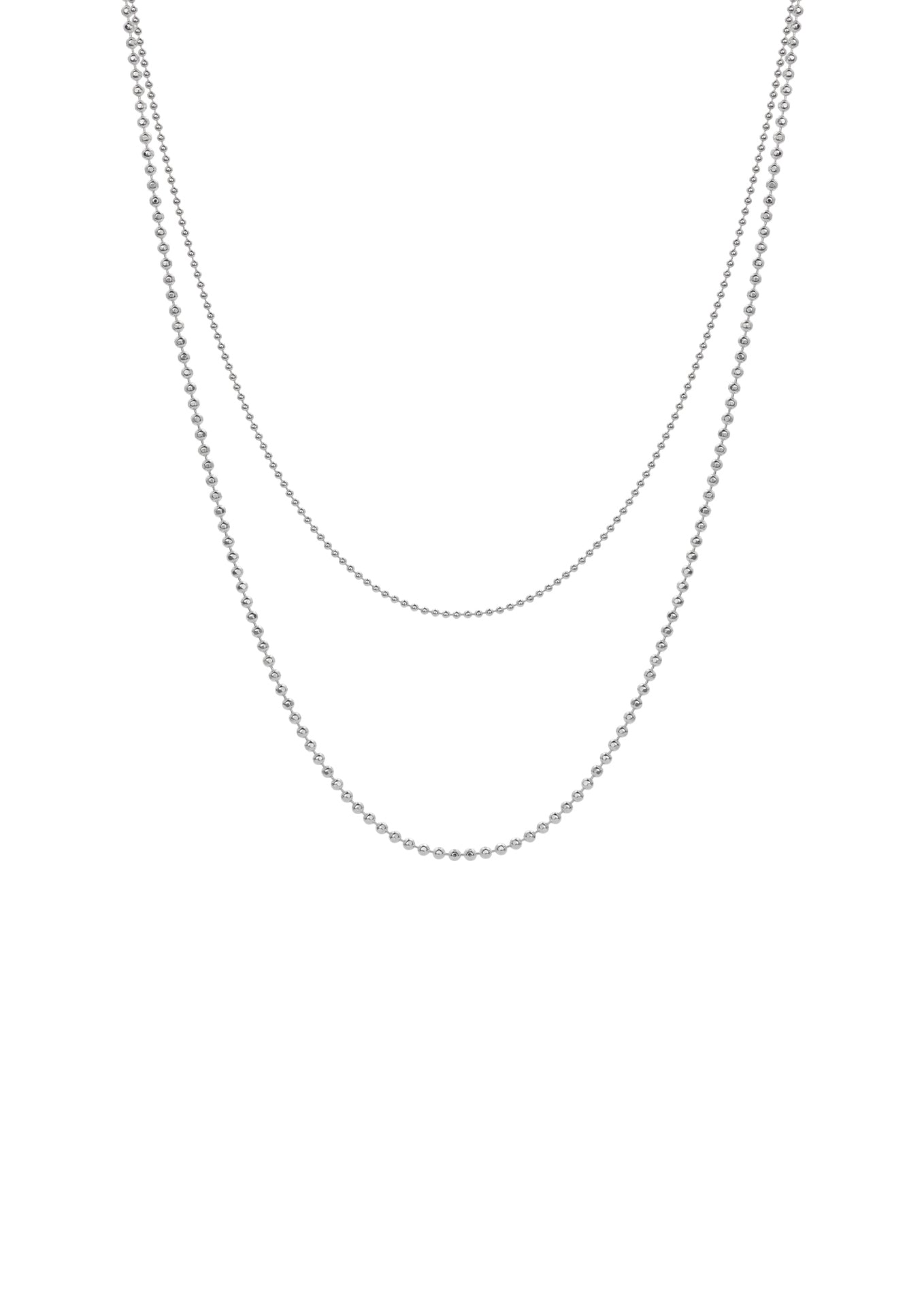 Double Layers Necklace Silver - NO MORE ACCESSORIES