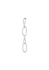 Hammered Chain 4 Links Earring Silver - NO MORE ACCESSORIES
