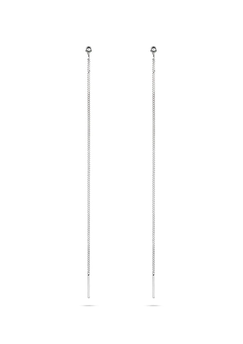 Pin Up Threader Chain Earrings Silver