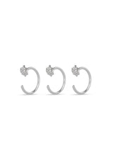 Raw Huggie Earrings Silver - NO MORE ACCESSORIES