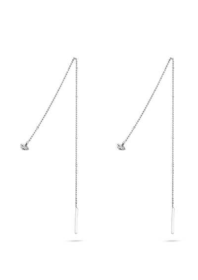 Raw Threader Chain Earrings Silver - NO MORE ACCESSORIES