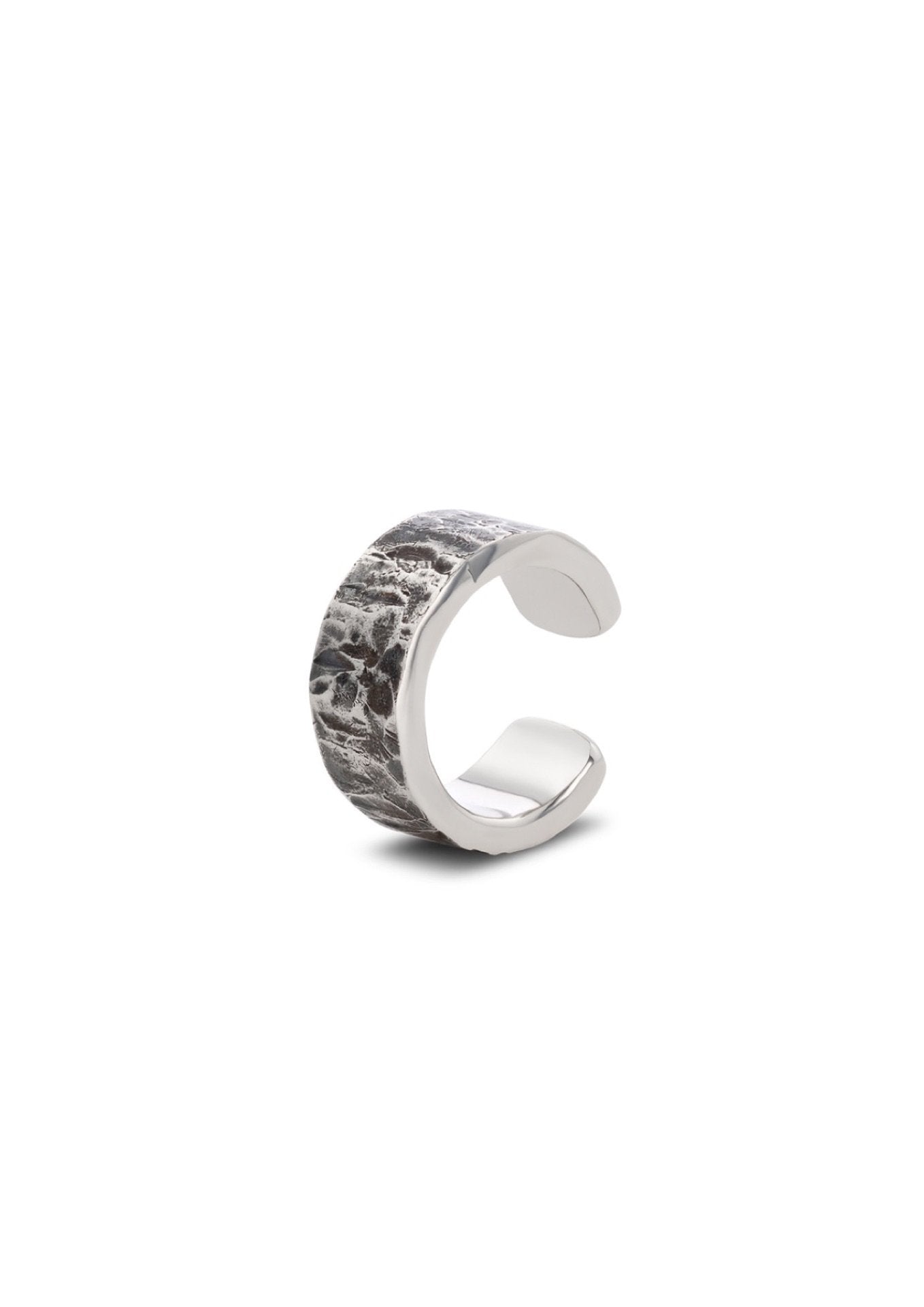 Rugged Flat Ear Cuff Oxidized Silver - NO MORE ACCESSORIES