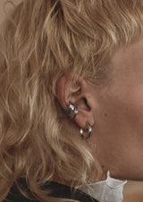 Rugged Flat Ear Cuff Oxidized Silver - NO MORE ACCESSORIES