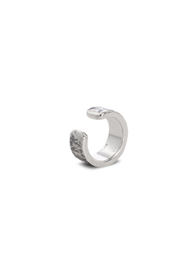 Rugged Flat Ear Cuff Oxidized Silver - NO MORE ACCESSORIES