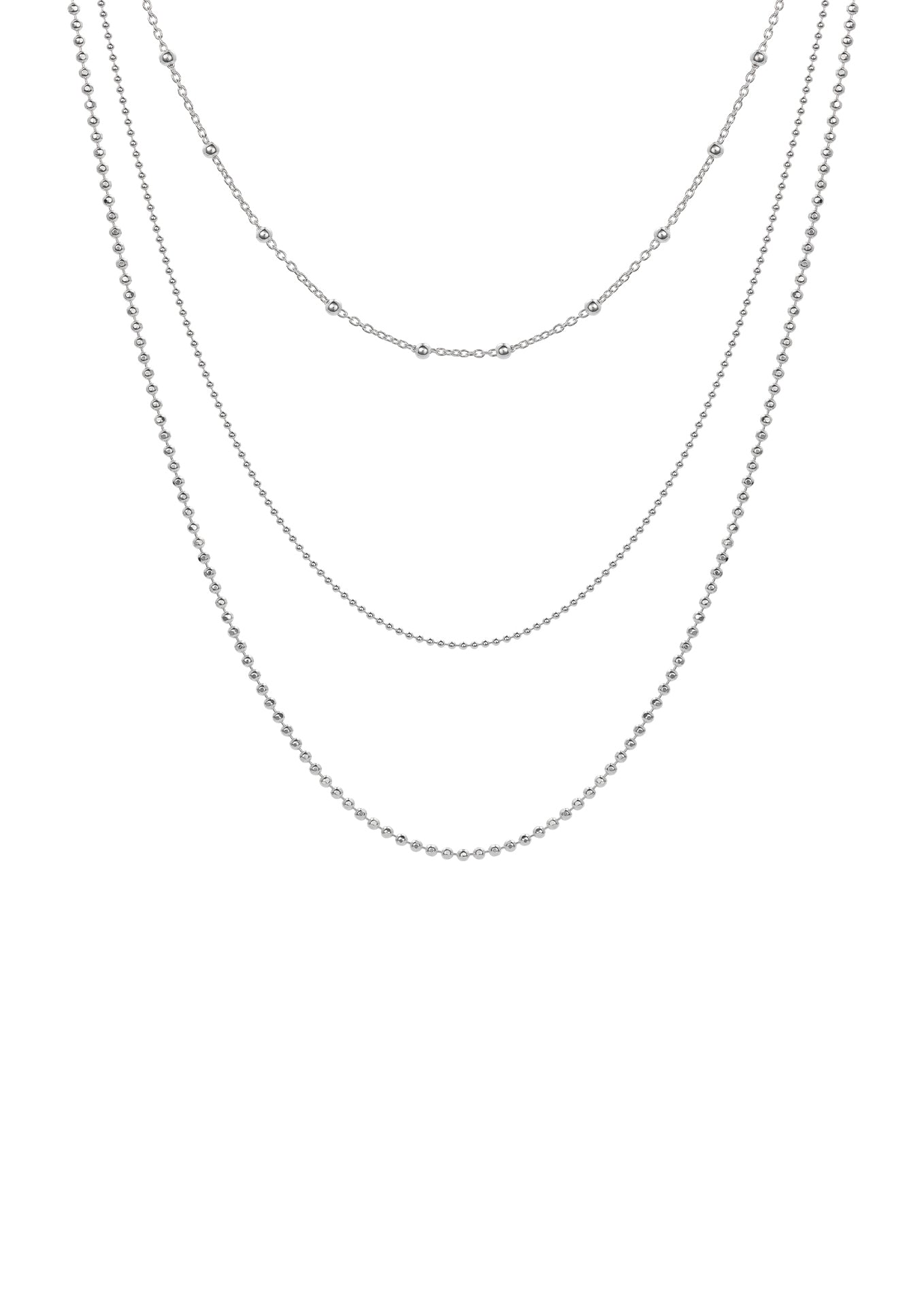 Triple Layers Necklace Silver - NO MORE ACCESSORIES